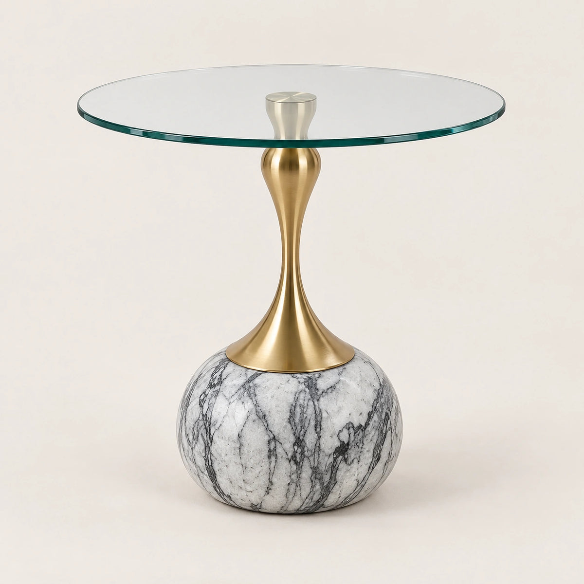 Table d’appoint DUNE - Blanc à veines contrastées - vue 2